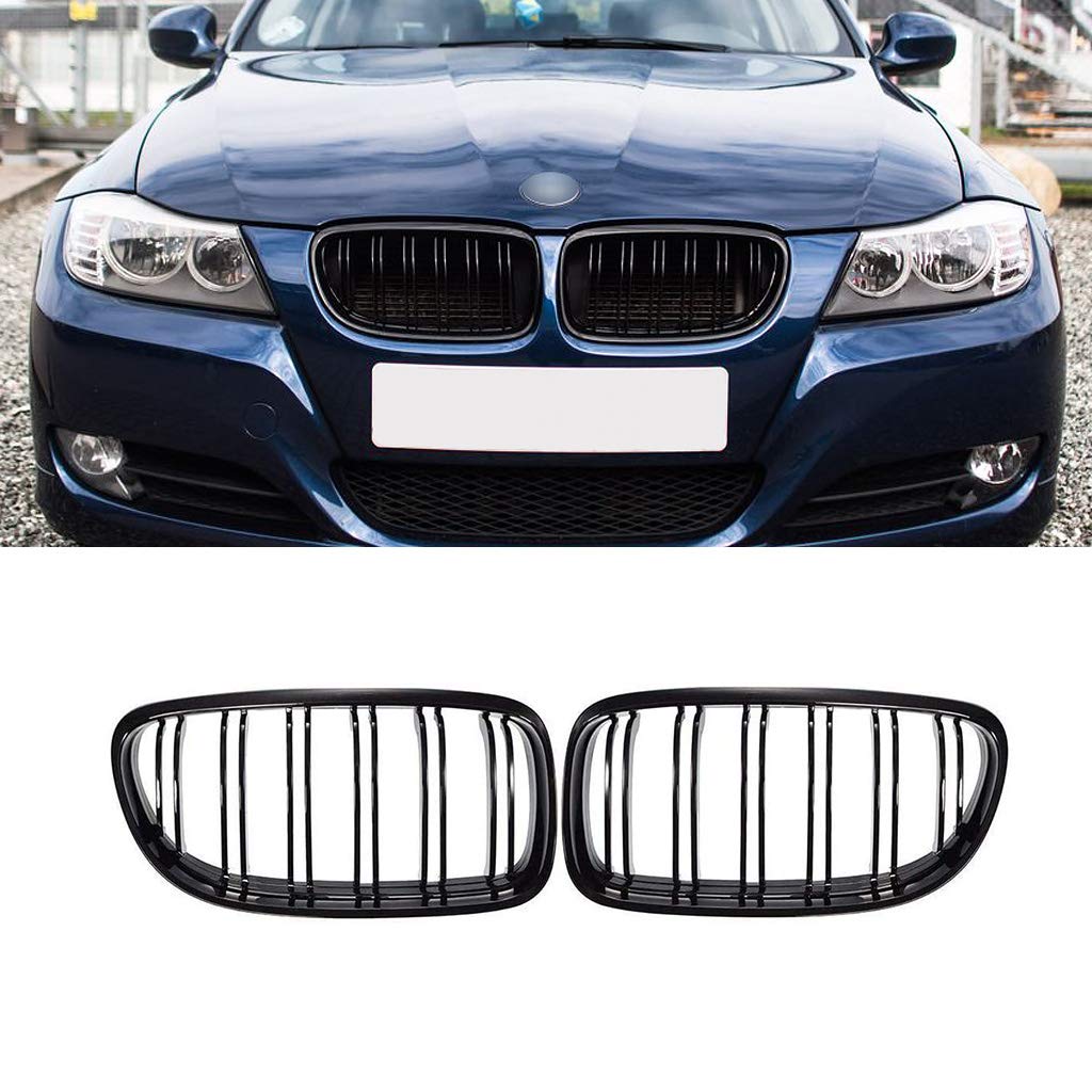 M Performance Style Front Gloss Black Grill to suit BMW 3 Series E90/E91  (Double Slat)