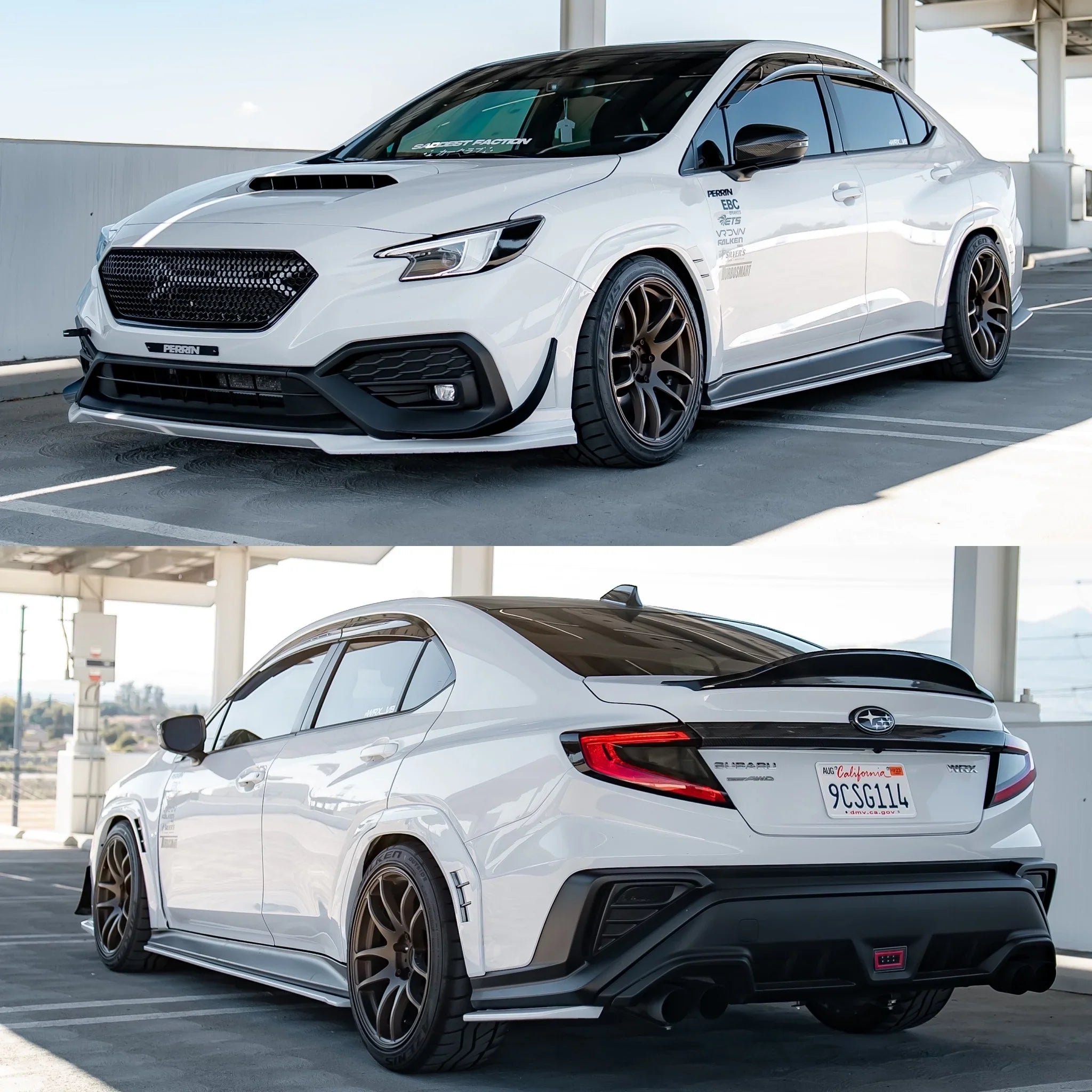 AEROFLOW DYNAMICS S-Spec Paint Matched Fender Flares +10mm For 2022+ Subaru WRX VB [Paint Matched] Ceramic White - M6Y