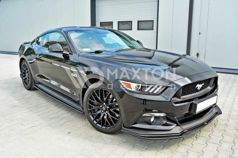 MAXTON DESIGN FORD Mustang GT Mk6 Front Splitter Lip + Side Skirts + Rear Side Splitters + Spoiler Cap