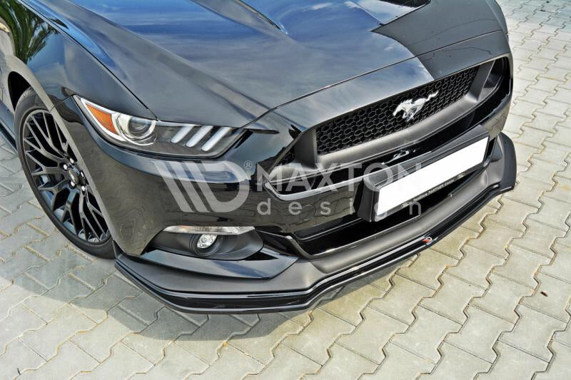 MAXTON DESIGN FORD Mustang GT Mk6 Front Splitter Lip + Side Skirts + Rear Side Splitters + Spoiler Cap